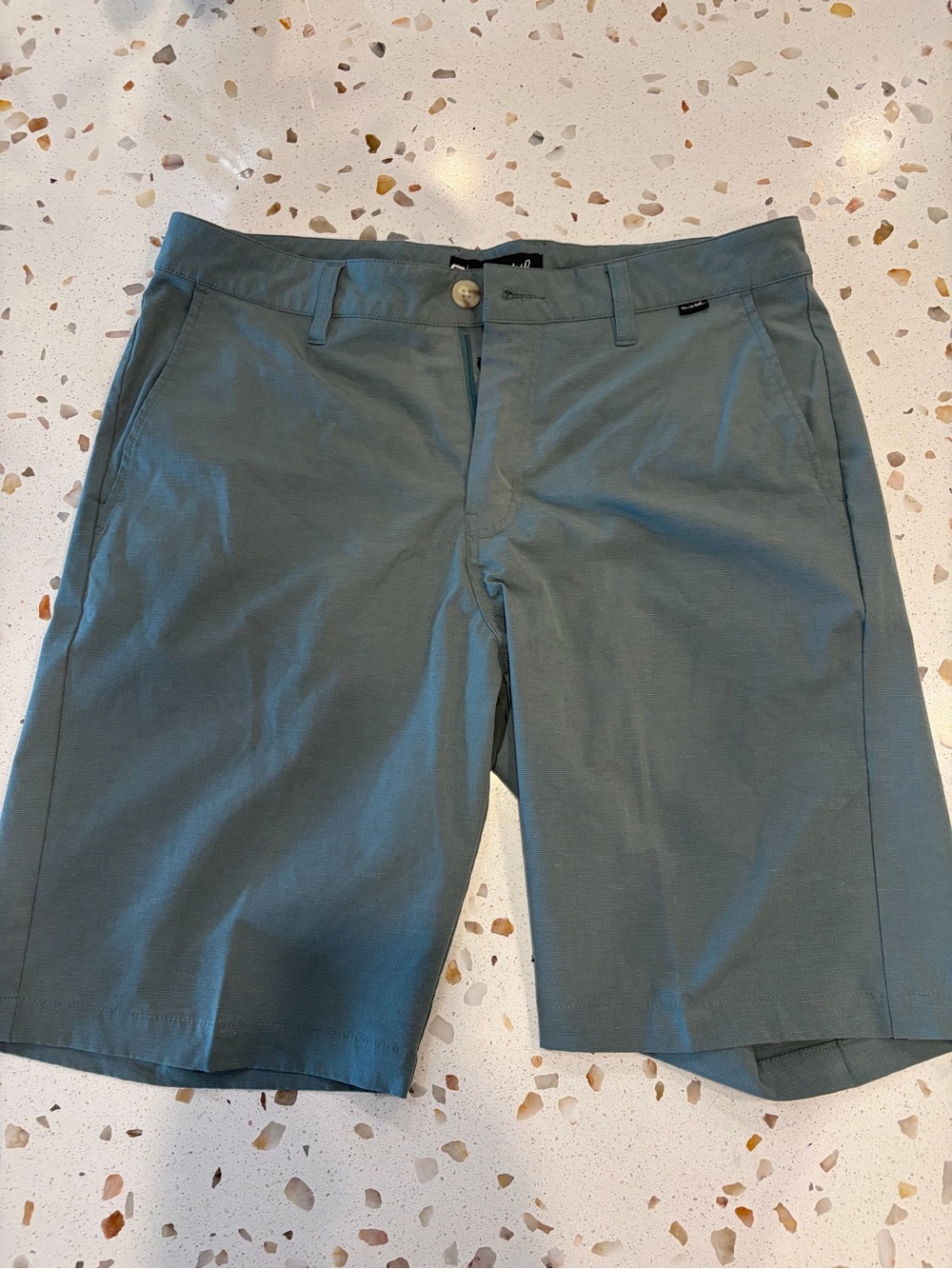 Travis Mathew Teal Flat-Front Performance Shorts